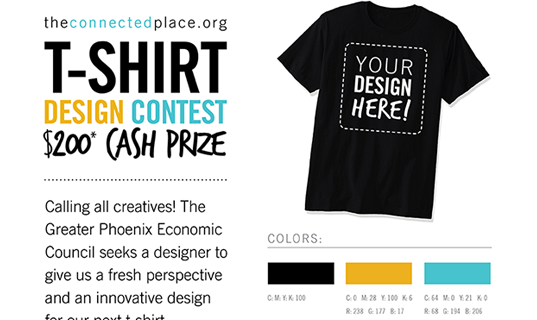 Greater Phoenix Economic Council is looking for someone to help design a t-shirt