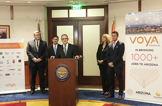 Voya Financial announced today that it will open a new office in the metro Phoenix, Arizona area and bring more than 1,000 jobs to the Phoenix area.
