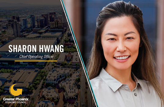 The Greater Phoenix Economic Council (GPEC) is pleased to announce the hiring of Sharon M. Hwang as Chief Operating Officer.  In this role, Hwang oversees daily operations of GPEC and prioritizes initiatives and projects for the organization.