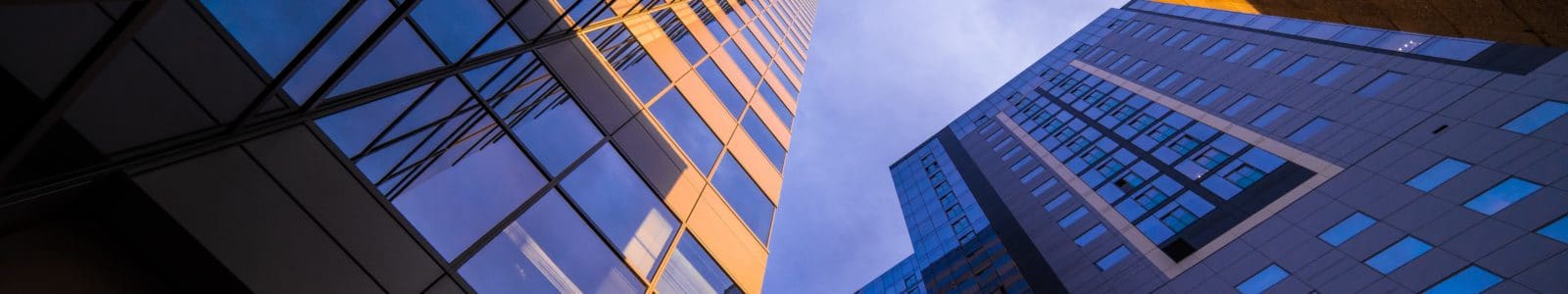 Angled architectural photo of downtown phoenix office buildings