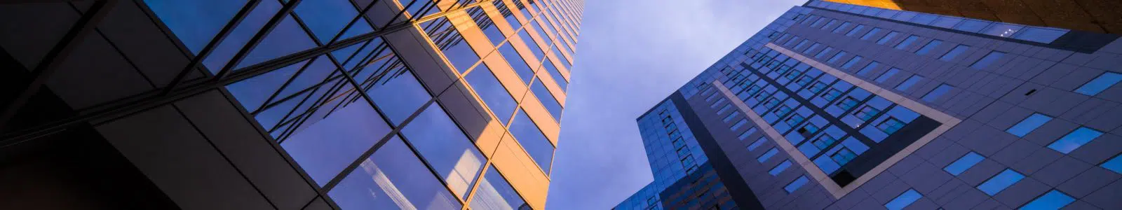 Angled architectural photo of downtown phoenix office buildings