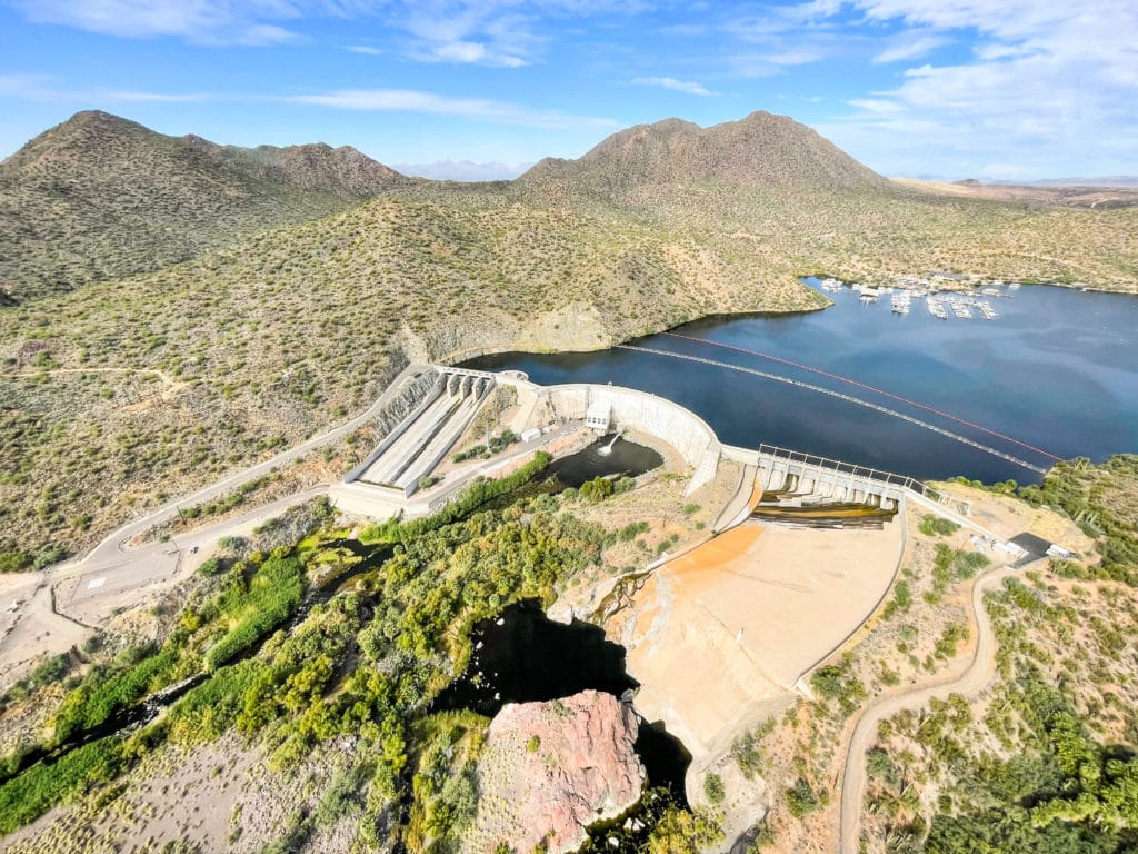 Arial image of SRP watersheds in Greater Phoenix that support the cybersecurity industry in the region