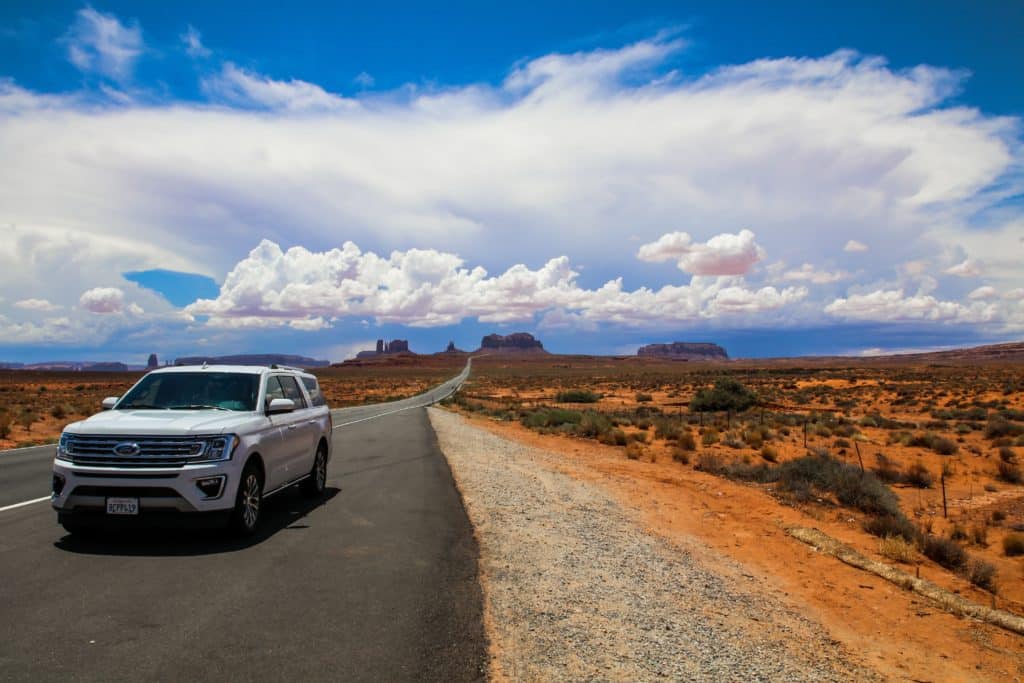 car driving from Monument Valley AZ