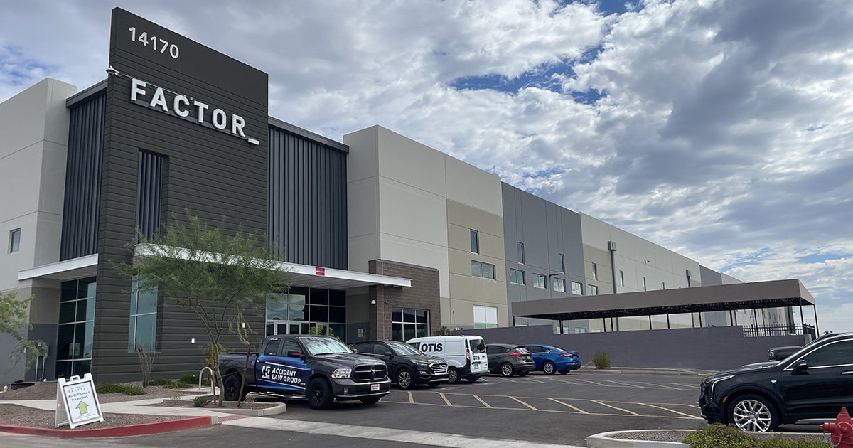 A photo of the exterior of the newly opened Factor facility